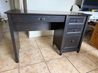 Sauder Edge Water Computer Desk with Storage Drawers Home Office Desk Estate Black Height Height 35.5 inch Tall  Length 49 inches Long  Width 20 inche