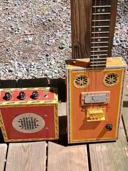 Soul Cat cigar box guitar and amp
