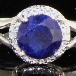 2.55carat Natural Sapphire & Sterling Silver Ring 