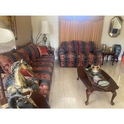 Couches Set, Two Chairs & 4 Tables 