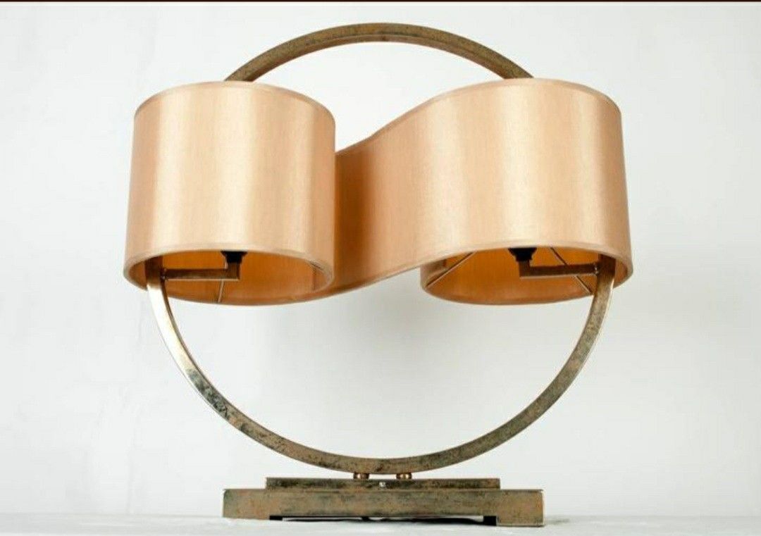 Vintage Modernist Table Lamp with Continuous Shade

