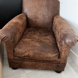 RH Genuine Leather Chaise