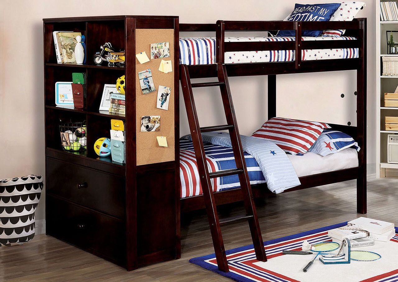 Twin/twin bunk bed w Bookcase