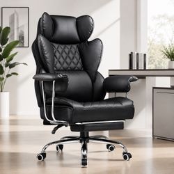 New Heavy Duty Big and Tall Chair,Office Chair with Pocket Spring Lumbar Support, Ergonomic Comfortable Wide Office Desk Computer Chair with Outward F