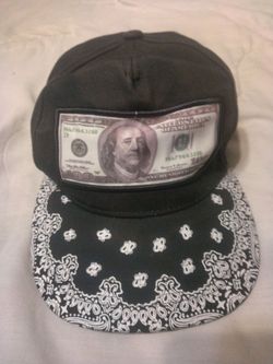AceZone Dollar Bill Flat Bill Bandana Snapback Baseball Cap.