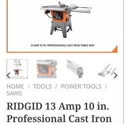 Rigid Table Saw 