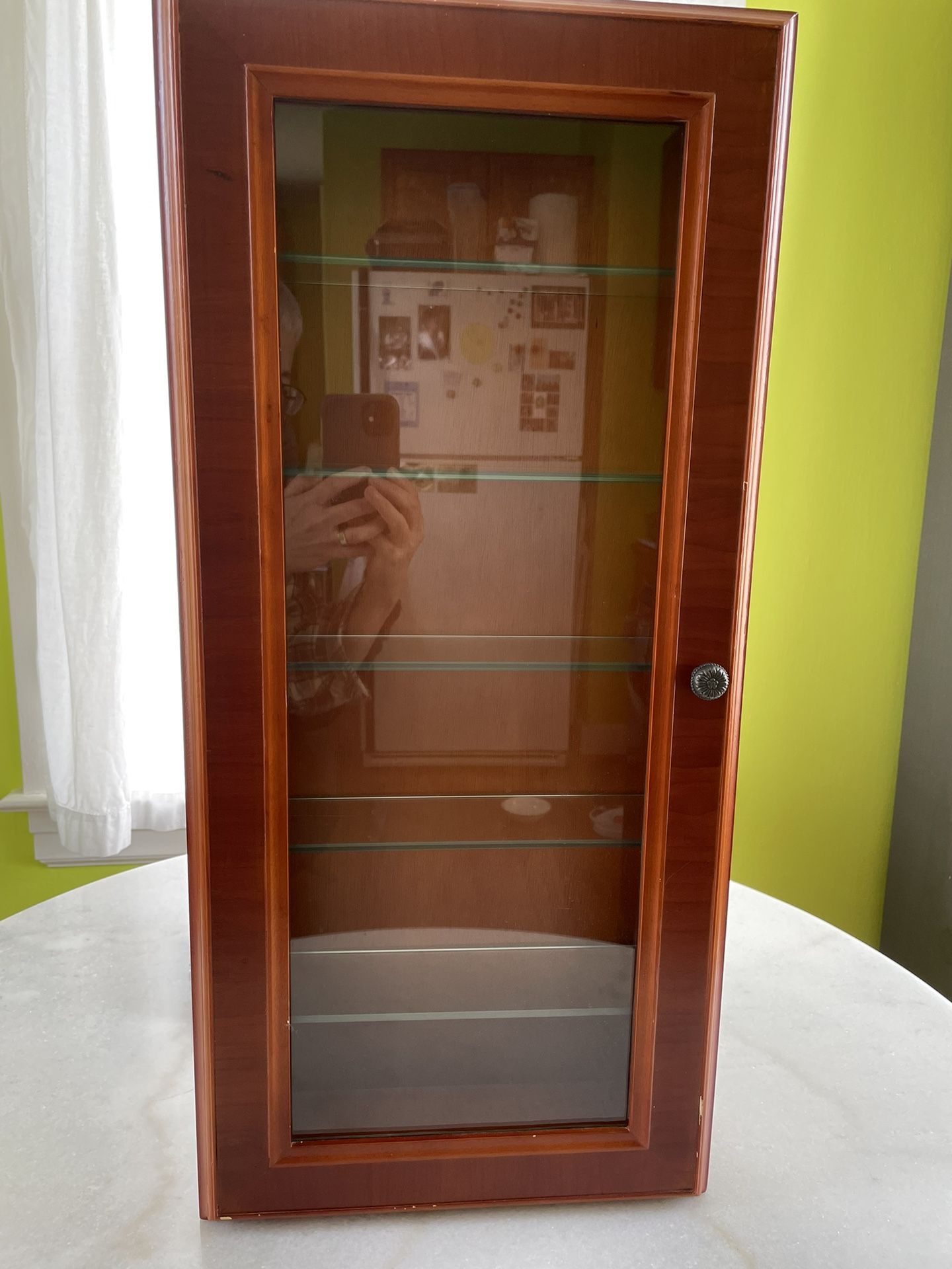 Wood And Glass Small Curio Cabinet