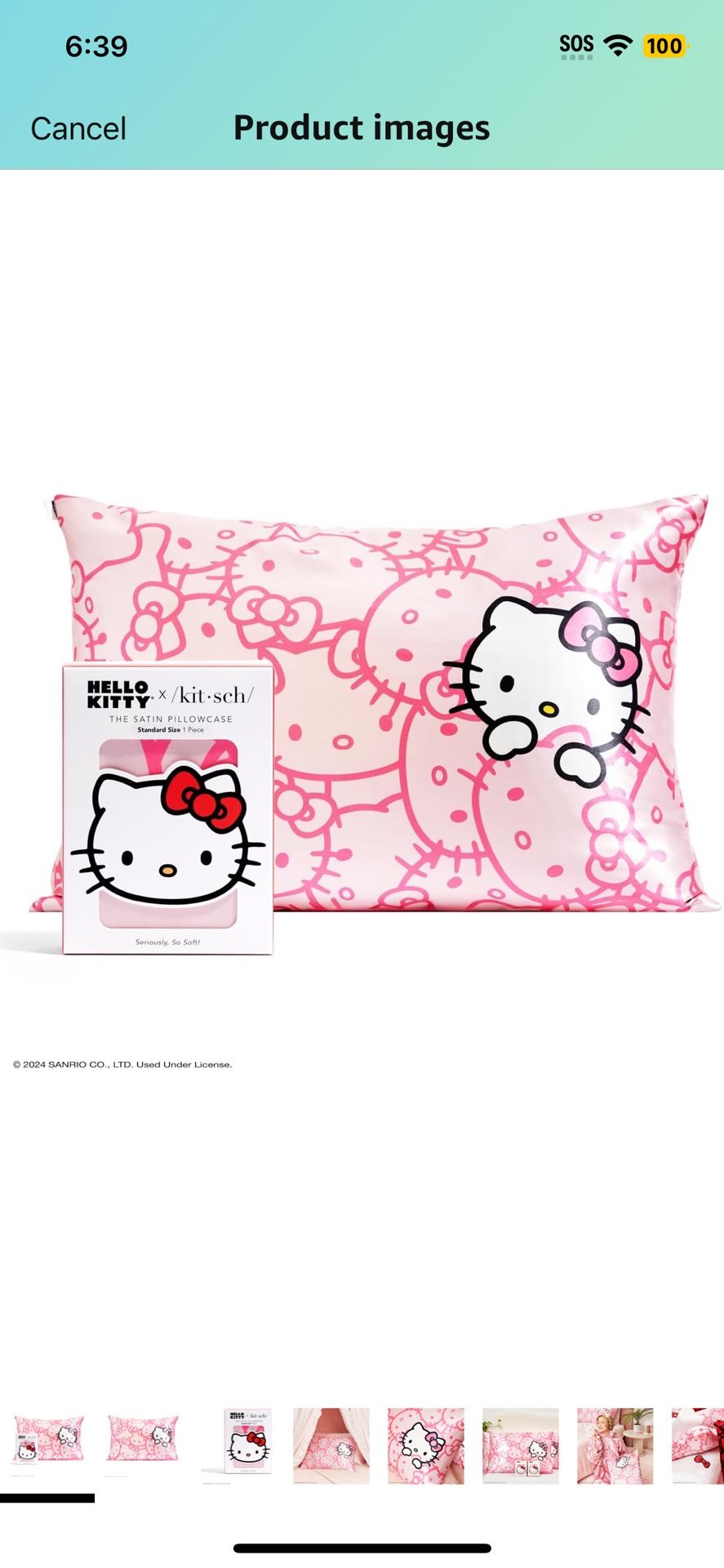Kitsch x Hello Kitty Satin Pillowcase (19x26)