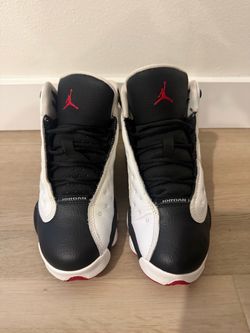 The Nike Air Jordan 13 Retro GS He Got Game in White Black Red colorway. Youth size 4.5, women’s size 6.