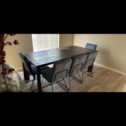 Custom Dining Table And Bench 