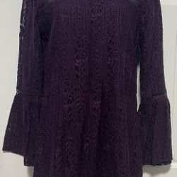 Exhilaration Lace Purple Dress Ladies Size Medium 