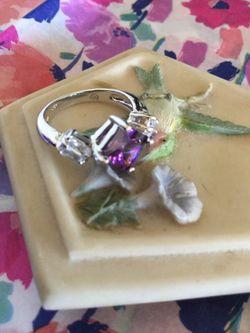 Amethist gemstone Sterling Silver Ring 925 💜💍
