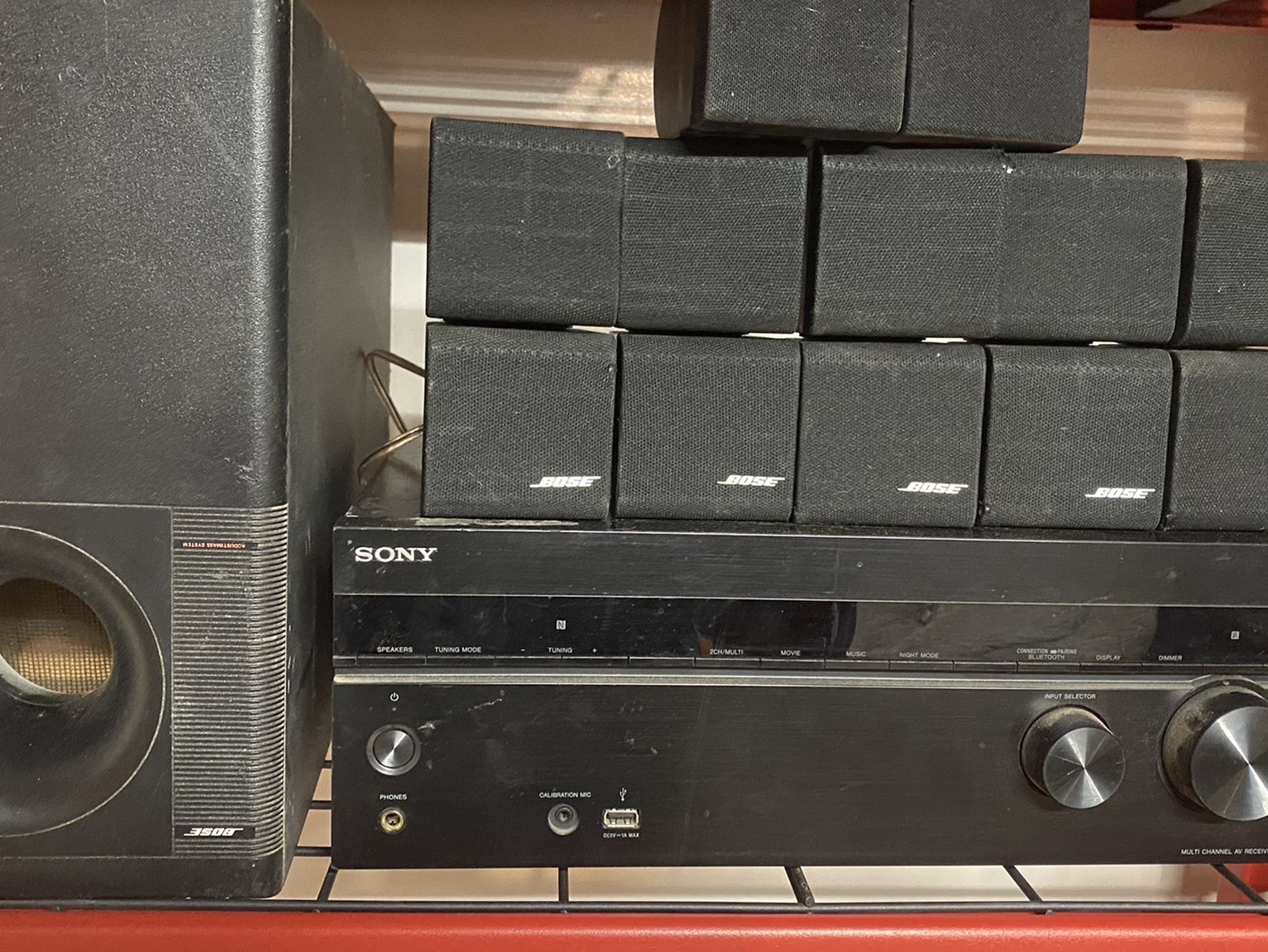 BOSE surround Sound SONY receiver And Two Tower Speakers