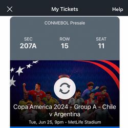 1 Ticket For Argentina 🇦🇷 vs Chile 🇨🇱 Match