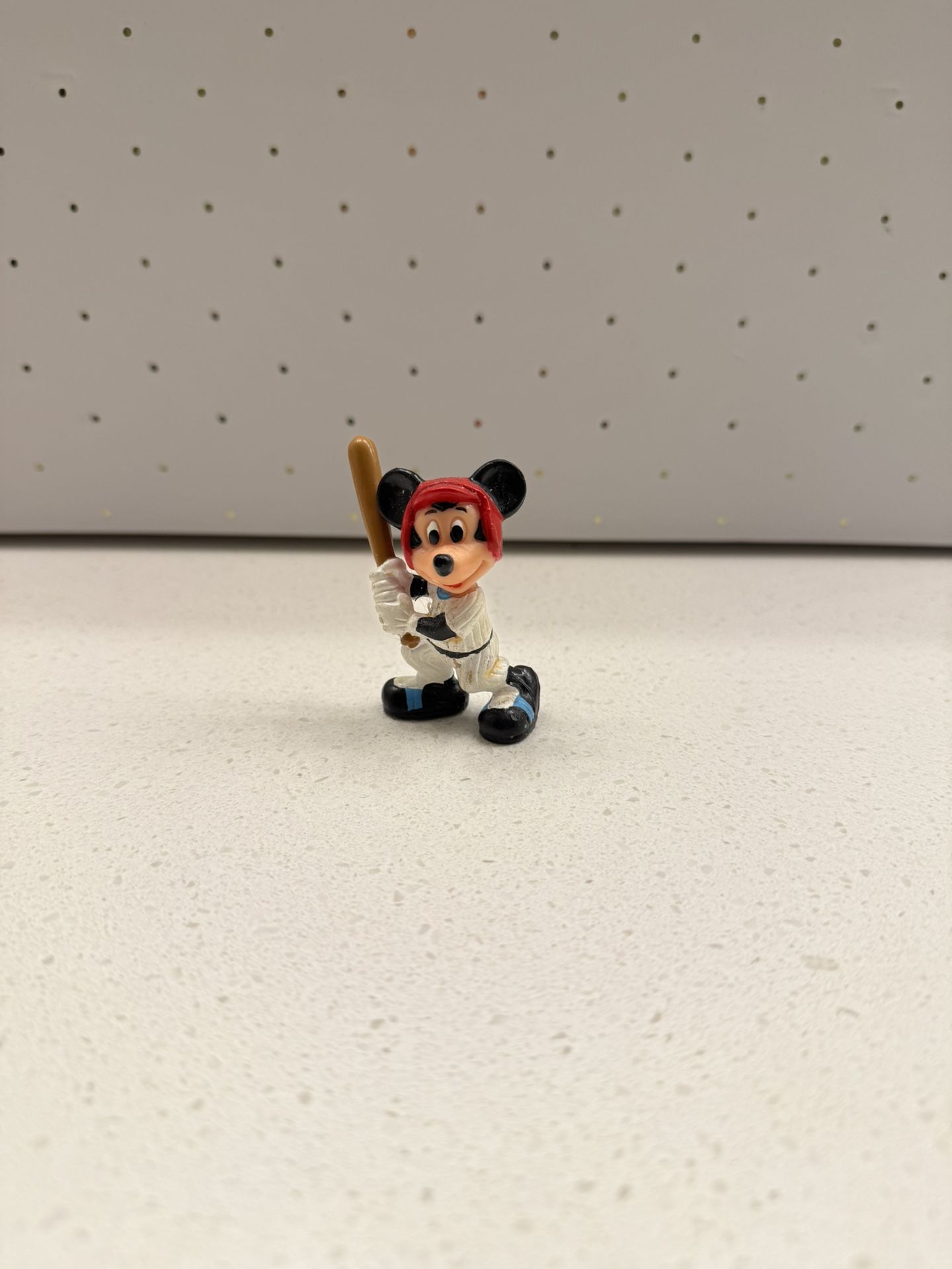 Vintage Walt Disney Mickey Mouse Baseball Player PVC Vinyl Toy Figure