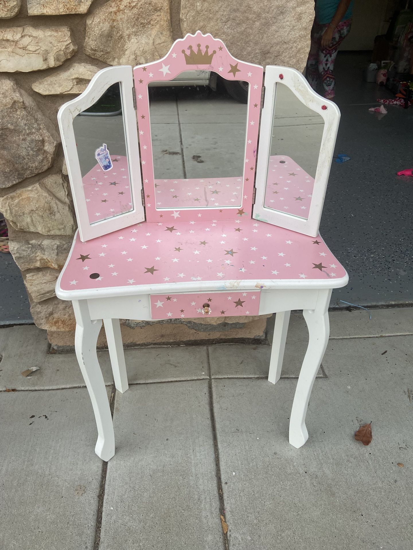 Kid’s Vanity Mirror Set, Changing Table, And Baby Jungle Gym