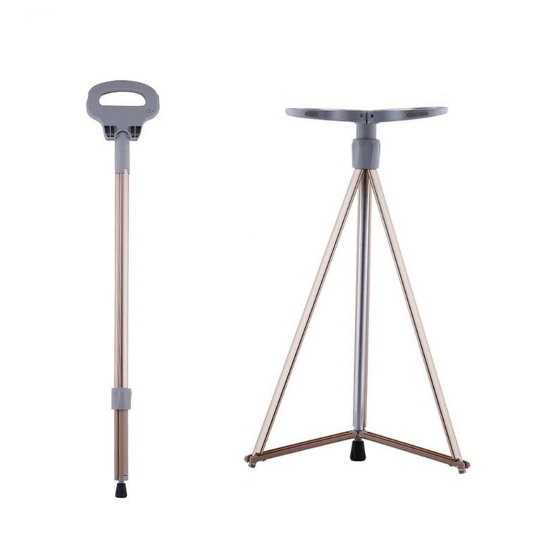 Hesxuno Multi Functional Climbing Crutch Aluminum Alloy Leisure Telescopic Stool Outdoor Camping Crutch Stool