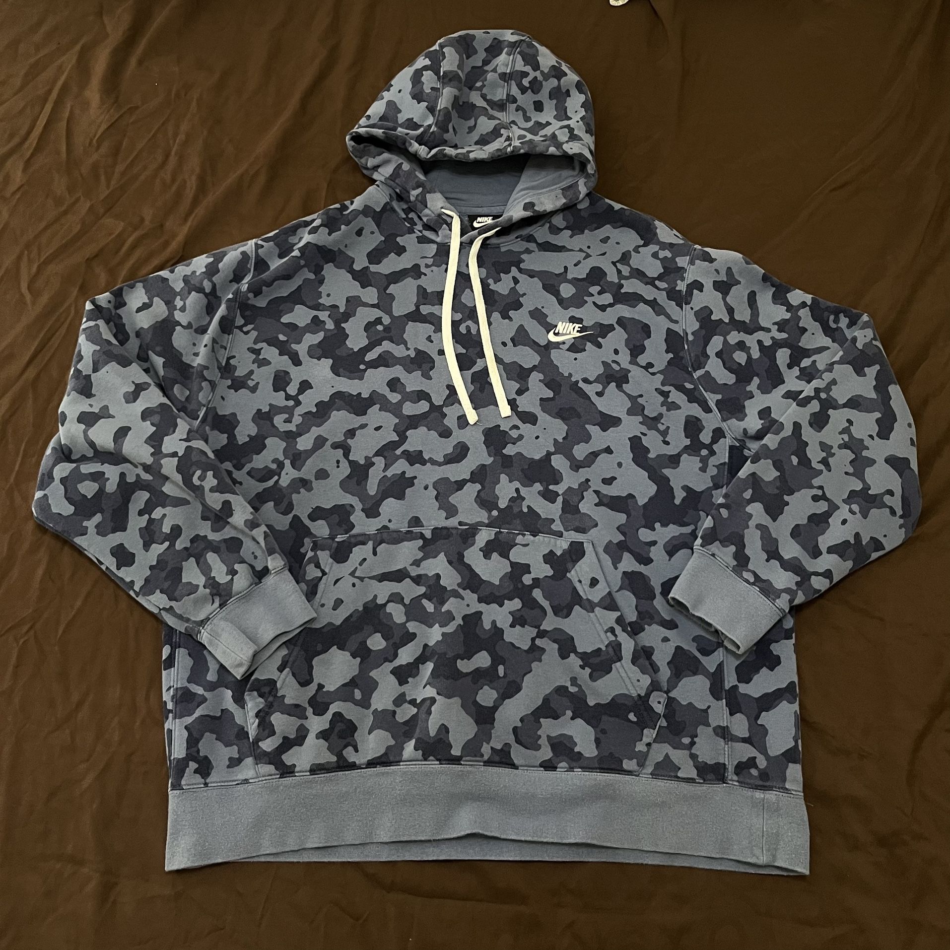 Nike Hoodie Blue / Black Camo Print Mens XL