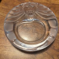 Antique Lalique Lion Ashtray 