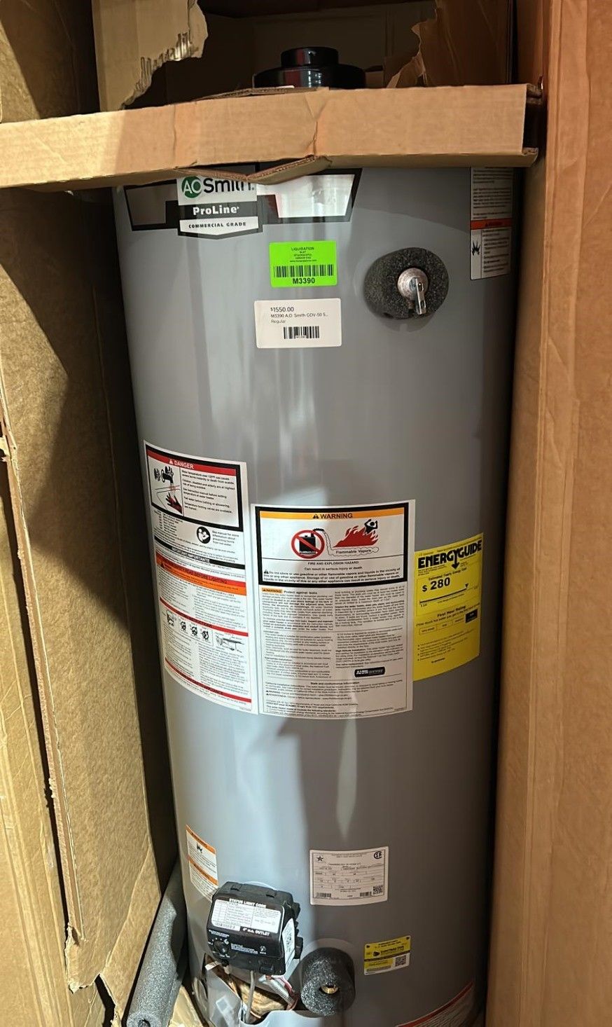 A.O. Smith GDV-50 50 Gallon ProLine Water Heater