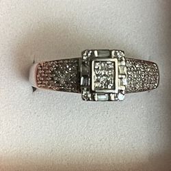 10k White Gold Natural .55ctw Diamond  Ladies Ring 