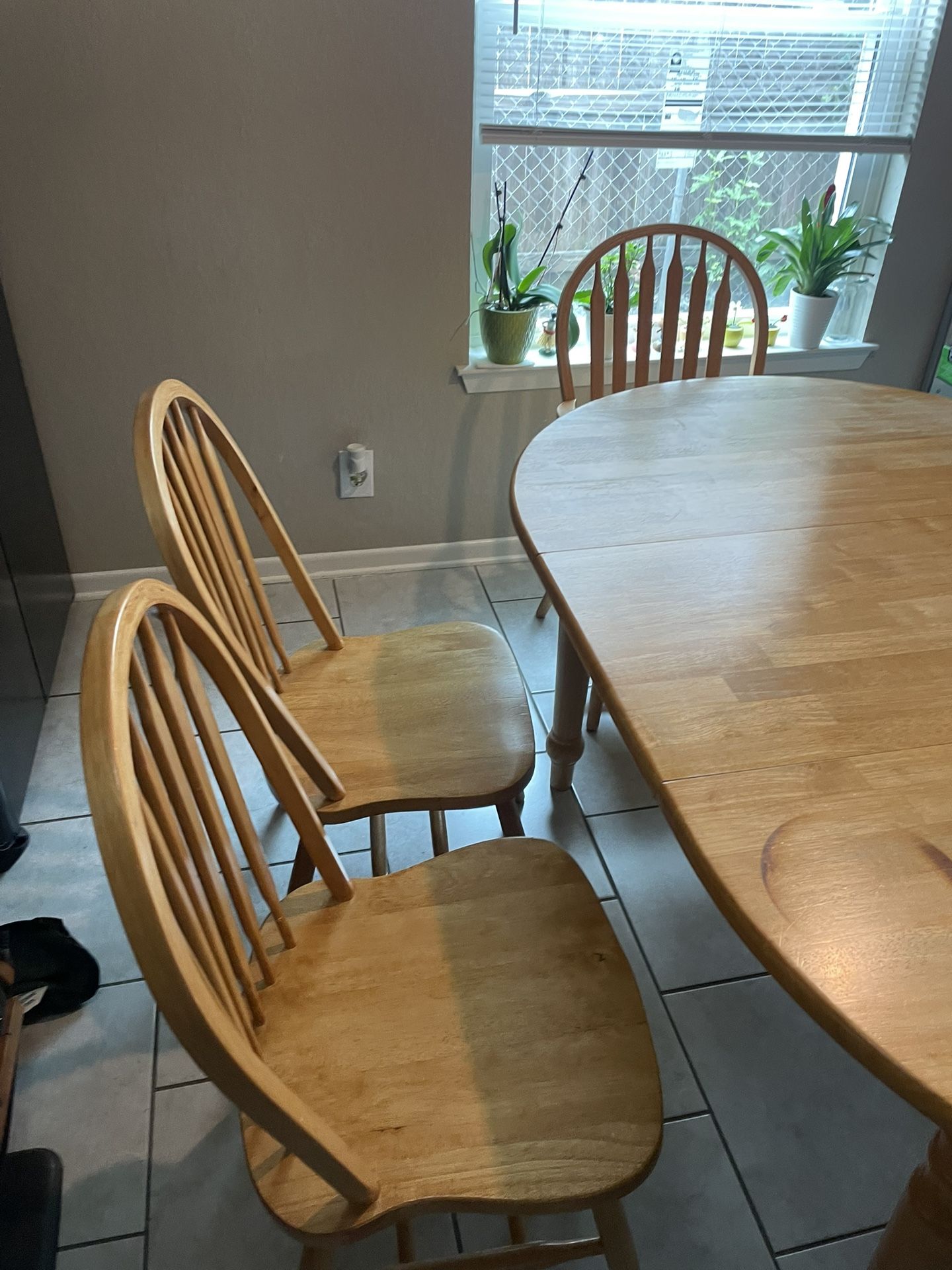 Wooden Table And 7 Chairs