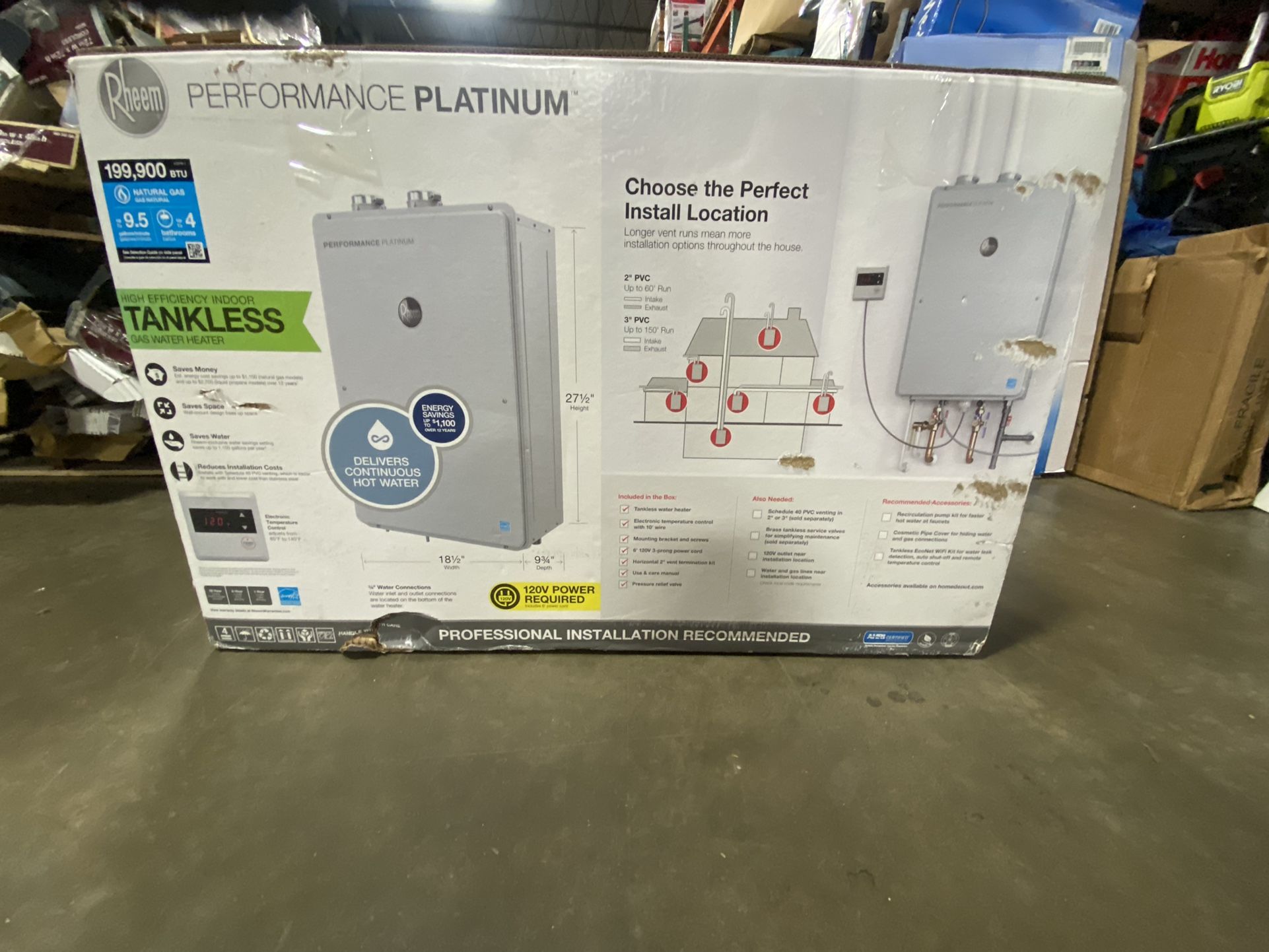 Rheem Performance Platinum 9.5 GPM Natural Gas High Efficiency Indoor  Tankless Water Heater for Sale in Atlanta, GA - OfferUp