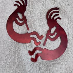 Red Metal Wall Art Decor