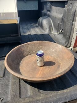 Large Antique Rustic Wooden Bowl