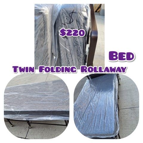Twin Folding Rollaway Bed With Mattress Memory Foam