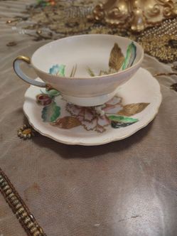 Porcelain Floral Tea Cup and Saucer Set