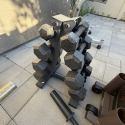 Dumbells 5-20 pounds comes w/ dumbell tree