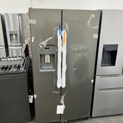 New GE 25.3 cu. ft. Side by Side Refrigerator in Slate GSS25GMPJCES