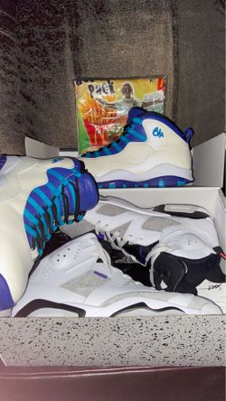 Jorda 6 and Jordan 10 with Travis Scott shirt