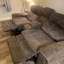 Grey Electric Recline Couch