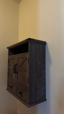Wall Mount Storage Cabinet with Doors and Drawers