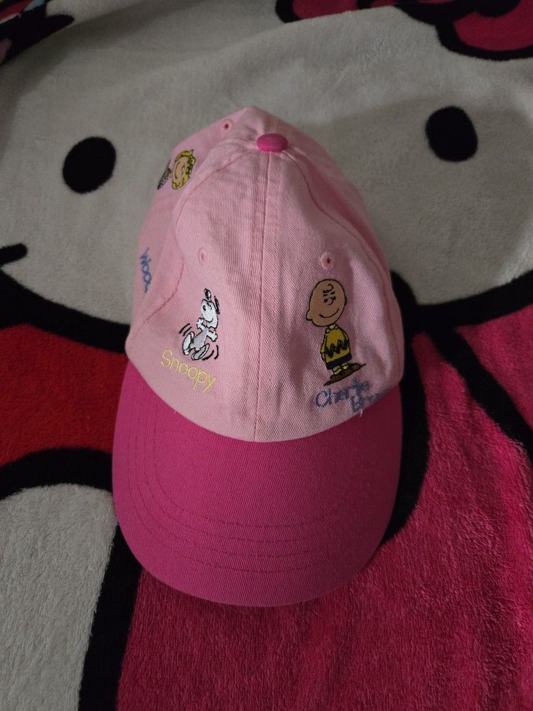 Peanuts Characters Cedar Fair Youth Pink Hat