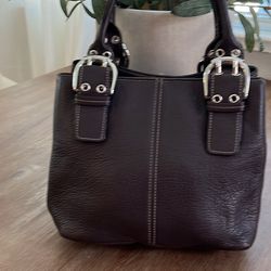 Tignanello Small Brown Pebbled Leather Hand Bag 