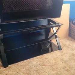 TV Stand With Glass Shelves 
