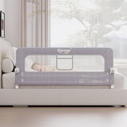 new Bed Rail for Toddlers, 59 Inch Swing Down Toddler Bed Rails with Wider U-Shape Base, Breathable Baby Bed Rail Guard for King, Queen, Full, Twin Be