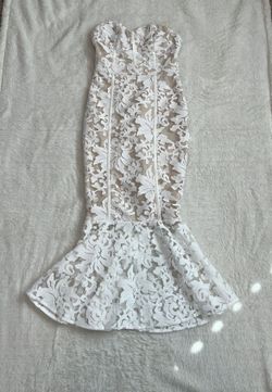 Boohoo Strapless Lace Dress 