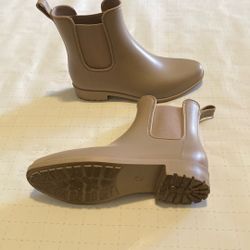Beige Waterproof Rain Boots