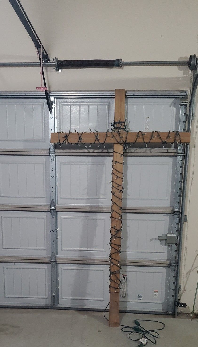 Prelit 7ft Wood Cross