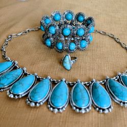 Turquoise Style  Jewelry 3 Piece  Set