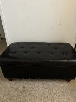 Leather ottoman