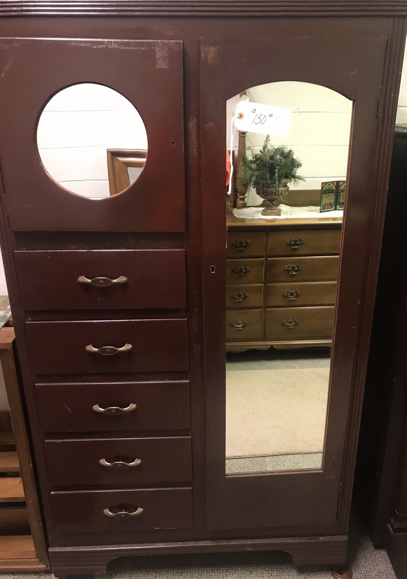 Antique Chifferobe Armoire Wardrobe with Dresser