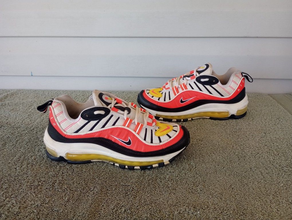 Nike Air Max 98 Sneaker Black/Bright Crimson/Yellow Size