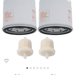 Kizut 2 Pack 136-7848 Oil Filter with Fuel Filter for Toro 120-4276 127-9222 ZS SW SS MX SWX HD Timecutter Riding Mowe