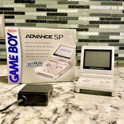 Gameboy Advance SP Pearl White Color Rare In Box **read Description**