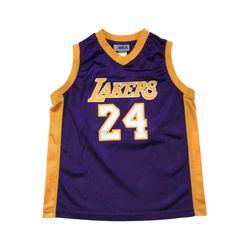 Kobe Bryant LA Lakers Jersey Large L Youth Purple NBA Los Angeles 24 KB Vintage